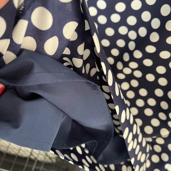 J. Crew Gallery Shift dress, navy blue with white polka dots, size 4 - Picture 6 of 10
